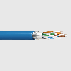 Cable de Comunicación Ethernet CAT6A, 4PR-23AWG, apantallado, FEP/PVC, marca Belden.