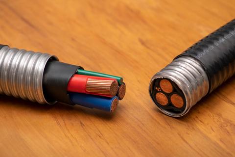 Partes internas de un cable armado