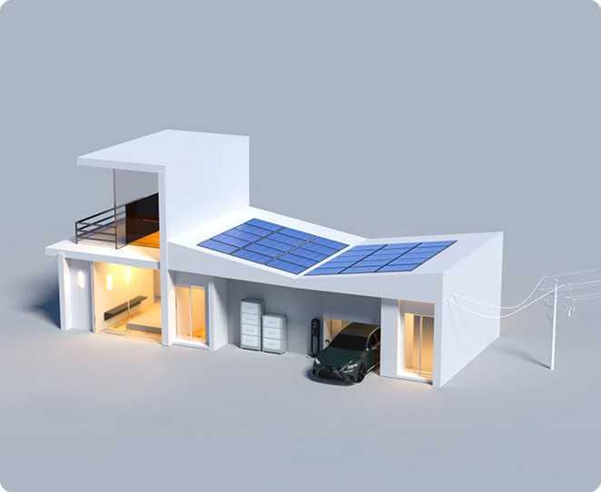 Casa con paneles solares